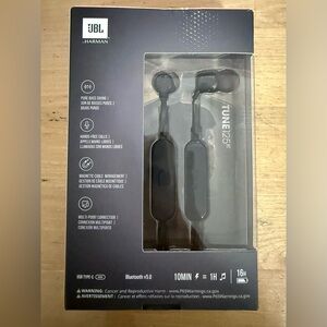 JBL Tune 125BT Bluetooth Earbuds - Black